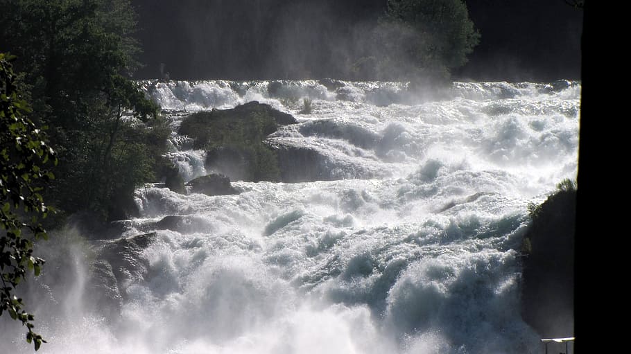 rhine falls, schaffhausen, waterfall, beauty in nature, motion, HD wallpaper