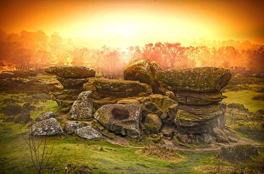rocks, outcrop, landscape, formation, stone, geological, solid HD wallpaper