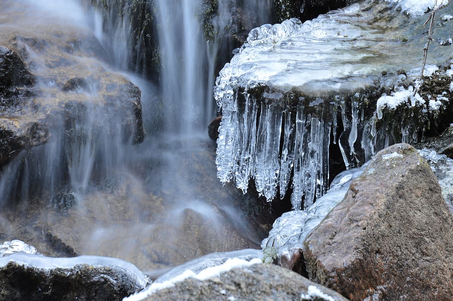 close-up photography waterfalls during daytime, waters, cold HD wallpaper