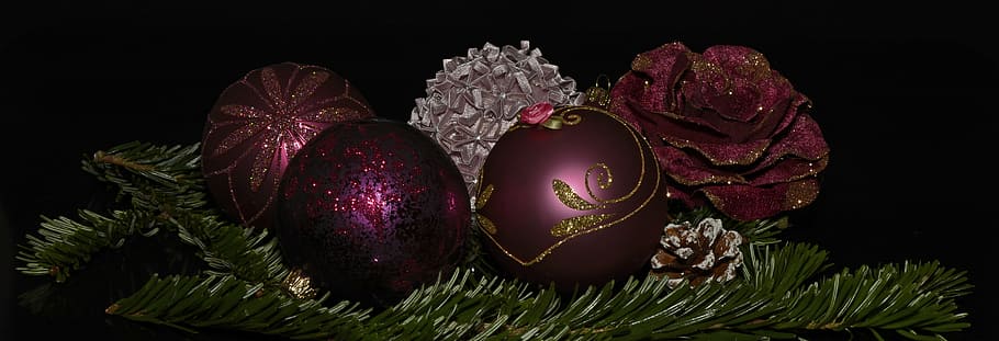 five assorted-color baubles, christmas balls, advent, christmas time