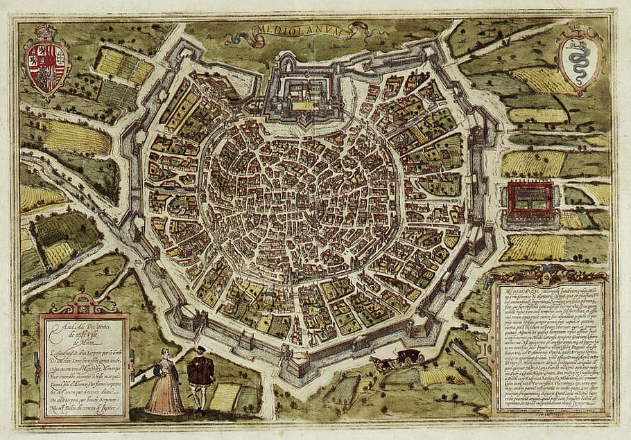16th Century Milan, city, depiction, drawing, photo, history