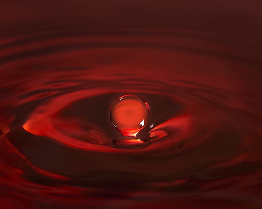 drop, water, relax, red, relaxation, drop of water, rain, fantasy HD wallpaper