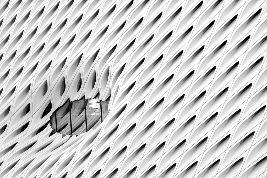 white textile, white perforated surface artwork, building, architecture HD wallpaper