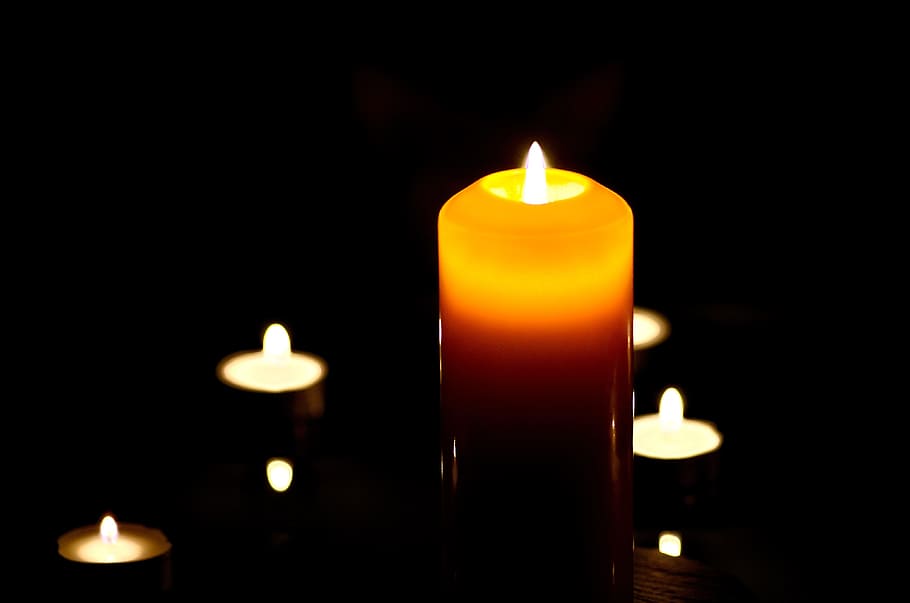 Candle, Flame, Darkness, Macro, Lights, wax, candlelight, burn HD wallpaper