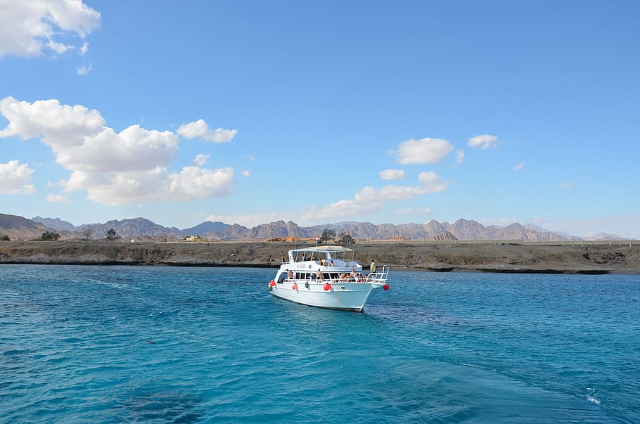 ship, sea, red sea, water, travel, sinai, nature, blue, sky, HD wallpaper