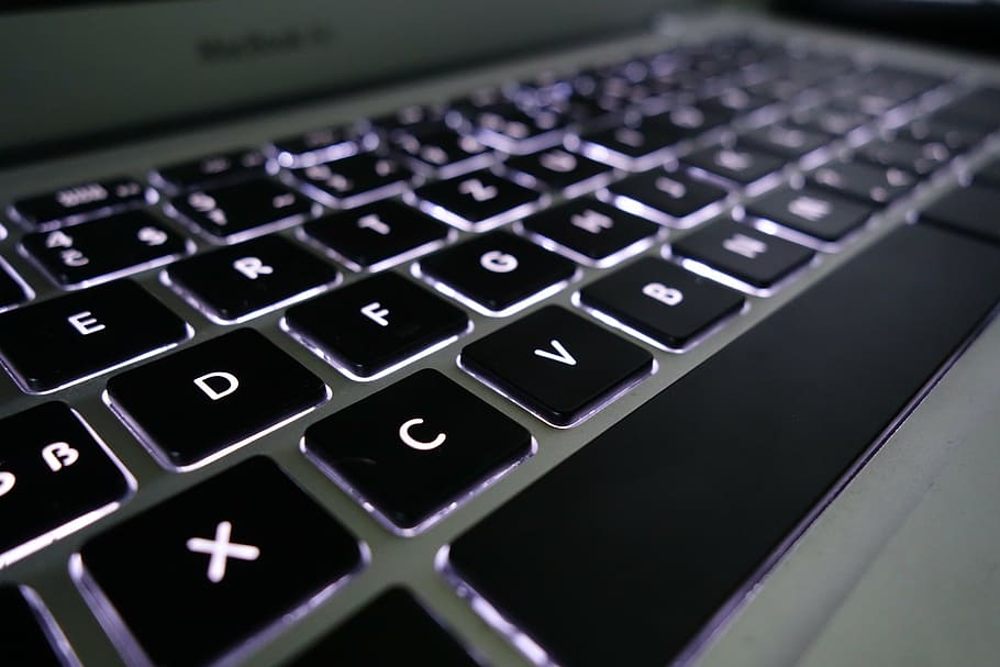close-up photo of silver MacBook Air, keyboard, computer, laptop HD wallpaper