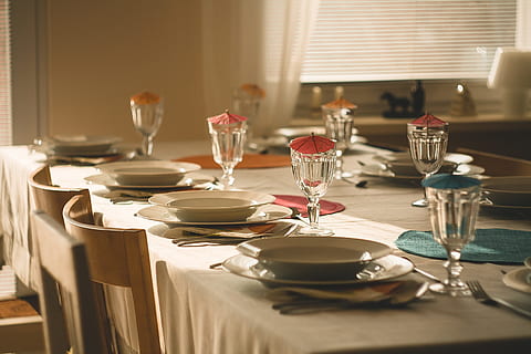 table setup, dining table, eating, dinner, breakfast, fresh HD wallpaper