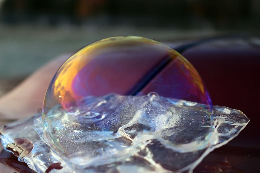 bubble, ice, soap bubble, colorful, iridescent, human body part HD wallpaper