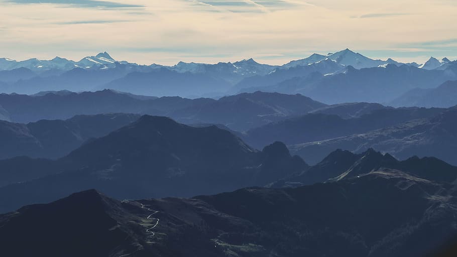 fog, landscape, mountains, outdoors, silhouette, mountain Peak HD wallpaper