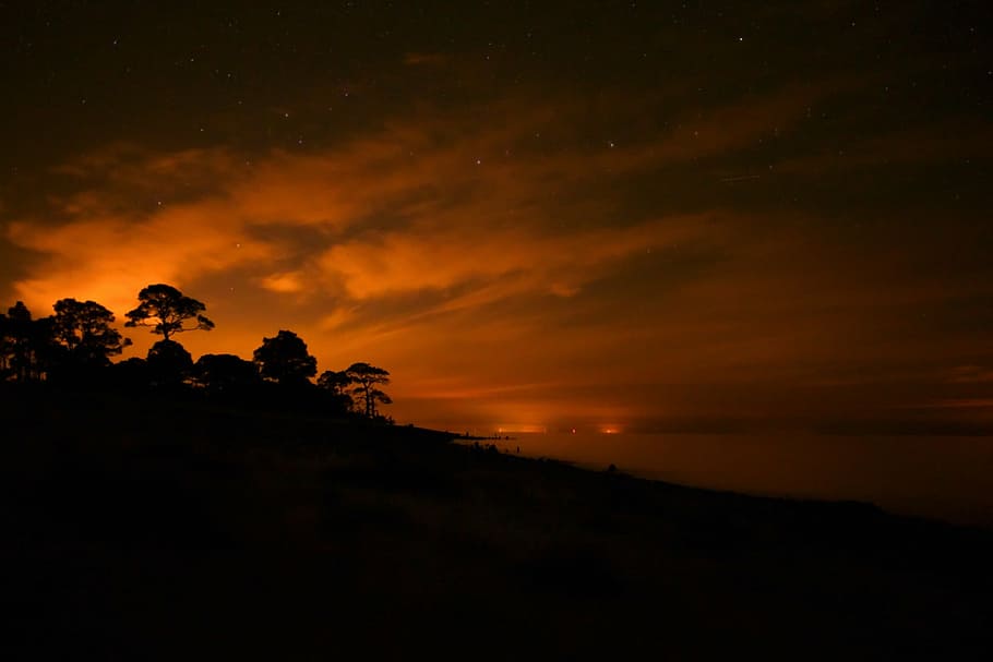 night, dusk, florida, beach, landscape, stars, sky, beauty in nature HD wallpaper