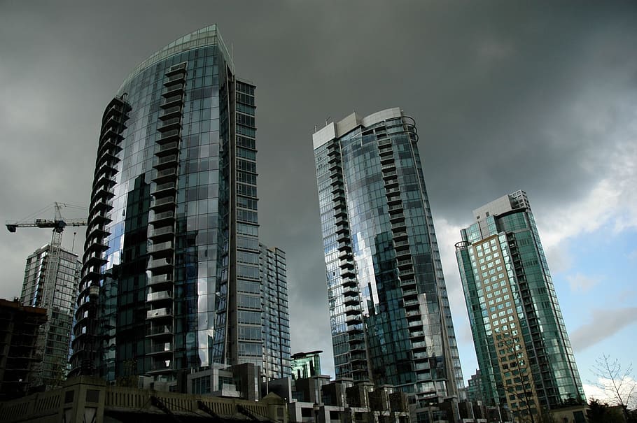 several high-rise buildings, Vancouver, Skyscraper, Canada, british columbia