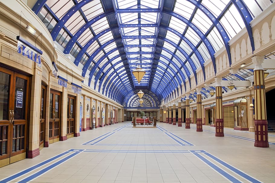 Winter Gardens, Arcade, Arches, Pattern, design, architecture HD wallpaper