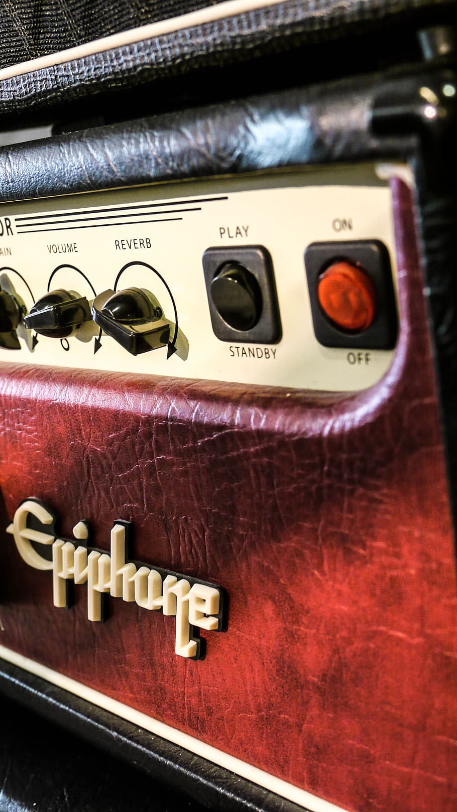 epiphone, amp, guitar, text, communication, close-up, no people HD wallpaper