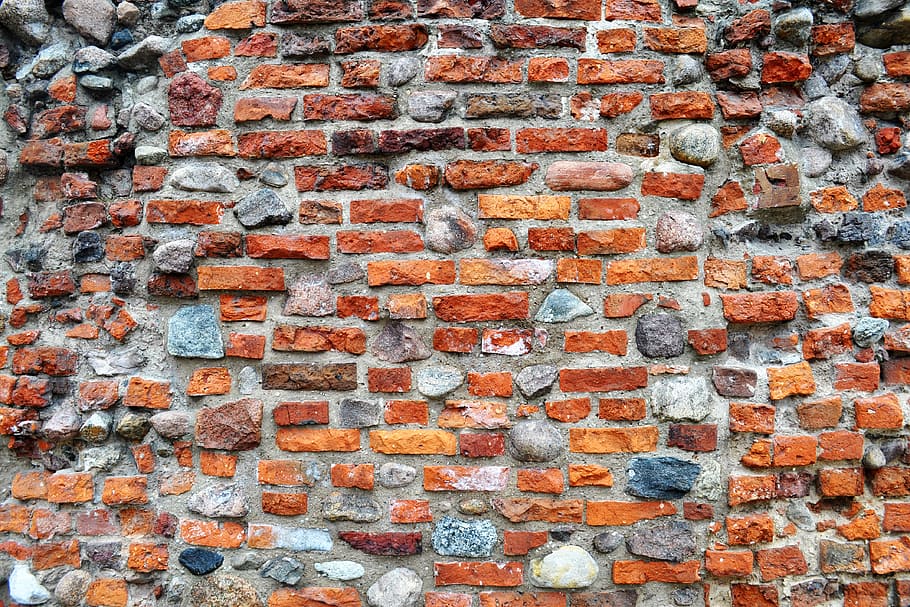 Wall, Brick, Lake Dusia, Old, Historic, pattern, the background HD wallpaper
