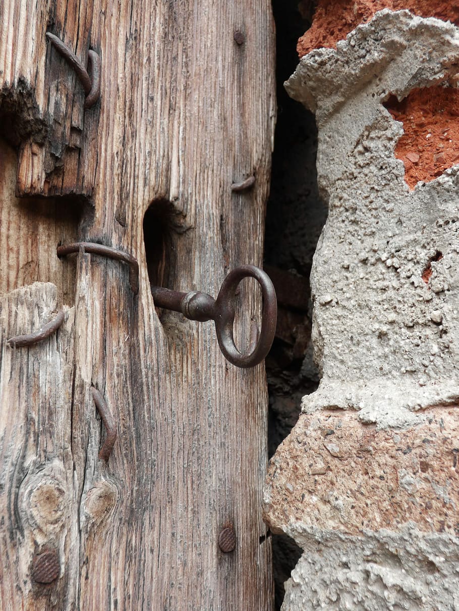 Key, Door, Rustic, Barraca, Wood, Iron, old, open, close, wood - material HD wallpaper