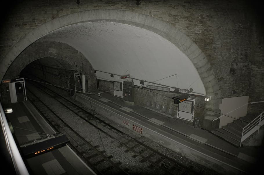 metro, lyon, funicular, fourvière, rail transportation, arch HD wallpaper