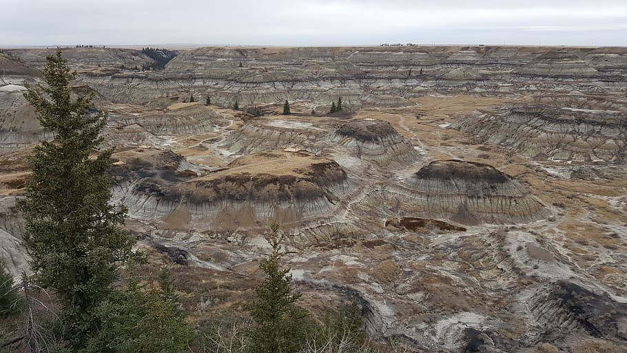 badlands, dry river bed, alberta, drumheller, canada, ancient HD wallpaper