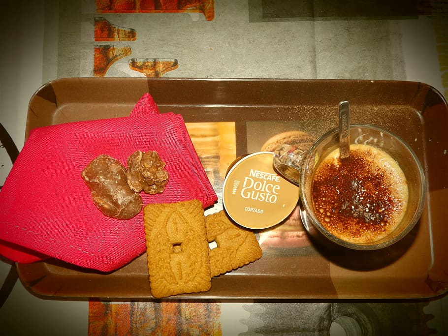 Coffee, Drink, Cup, Cake, Taste, Milk, collation, indoors, no people HD wallpaper