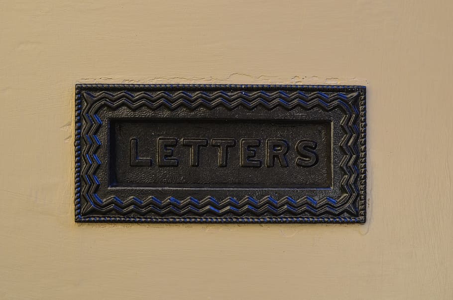 black letters wall decor, Mailbox, Door, Post, Message, envelope HD wallpaper