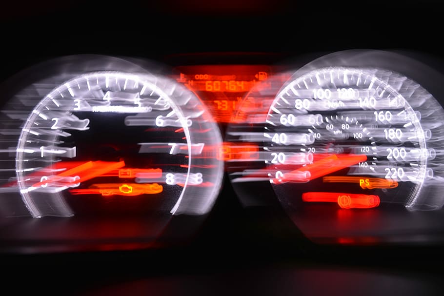 Tachometer, Speed, moved, red, connection, no people, illuminated HD wallpaper