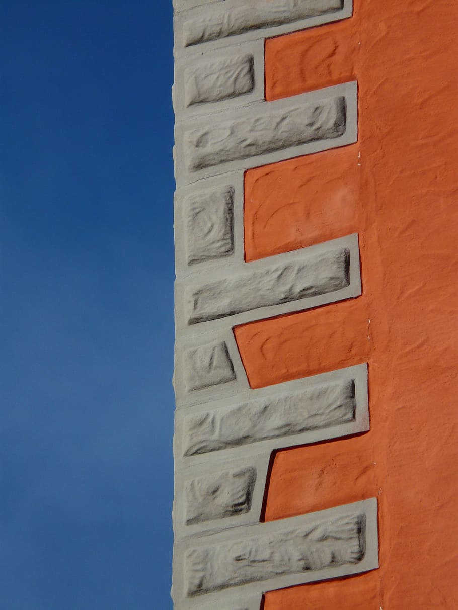 Wall, Stone, Masonry, Blue, Grey, red, building, architecture HD wallpaper