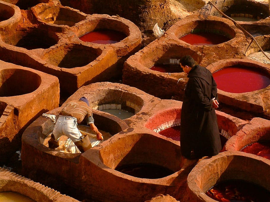 Fez, Tannery, Morocco, Old, Colorful, moroccan, leather, dying HD wallpaper