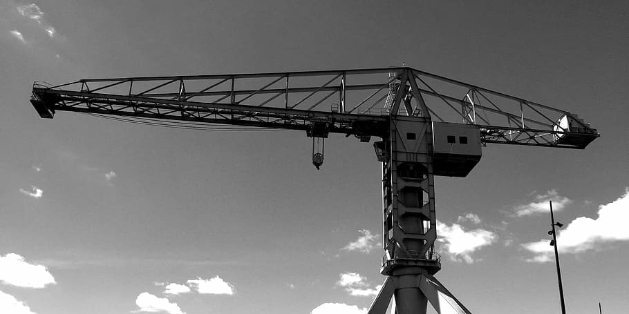 Nantes, Crane, Sky, industry, crane - Construction Machinery HD wallpaper