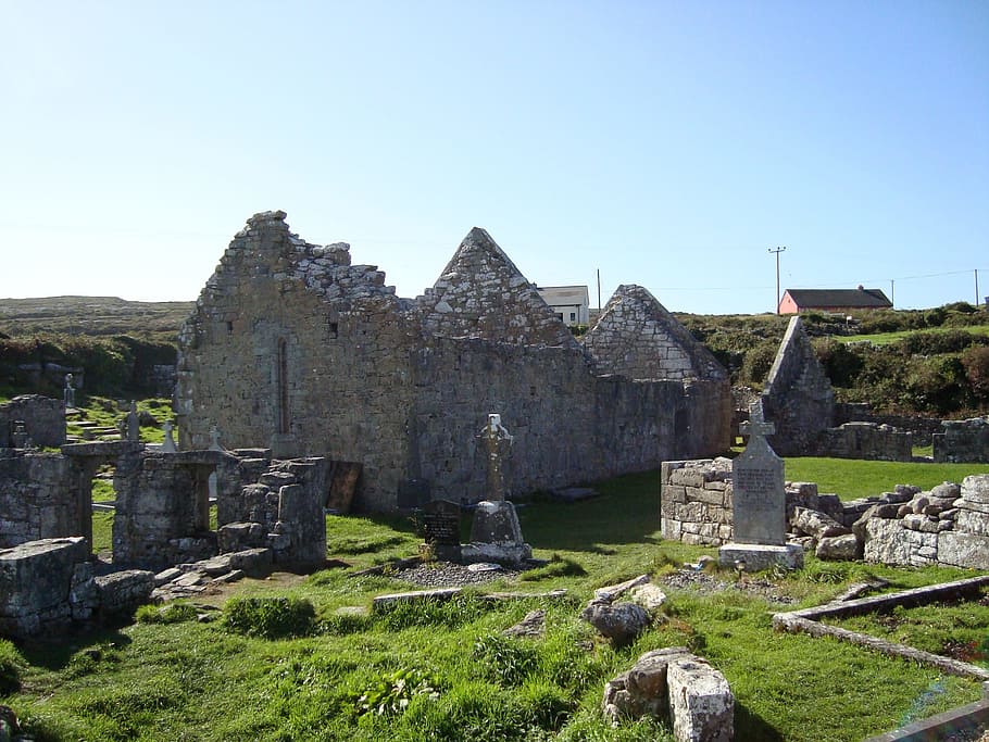 Inishmore, Ireland, Aran, the bay of galway, remains, old, cemetery