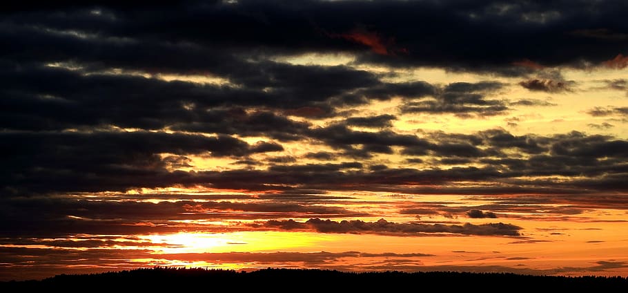 sunset, sky, clouds, mood, landscape, cloud - sky, beauty in nature HD wallpaper