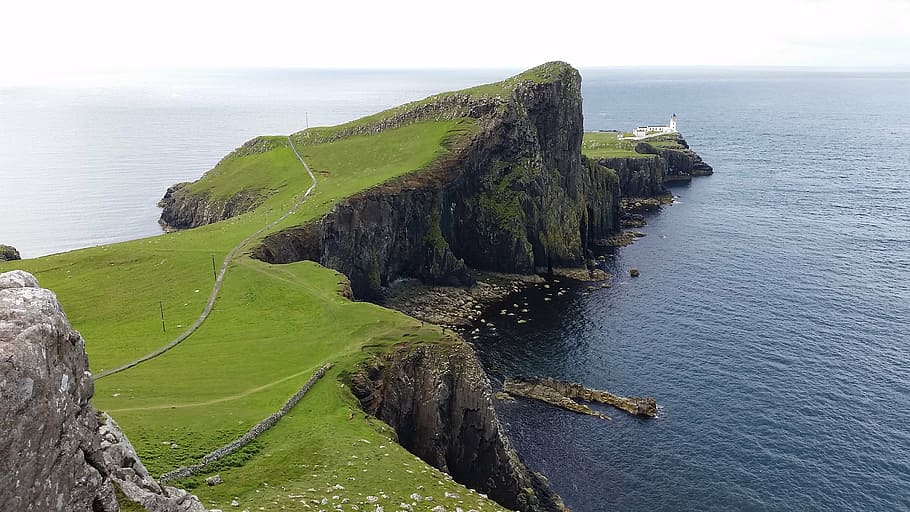 point, scottish, scotland, rocky, skye, scenic, seascape, scottish-highlands, HD wallpaper