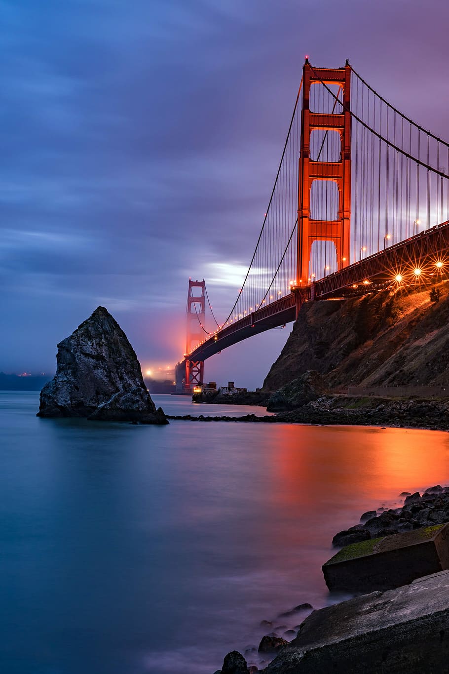 San Francisco Bridge, USA, photo of Golden Gate Bridge, city
