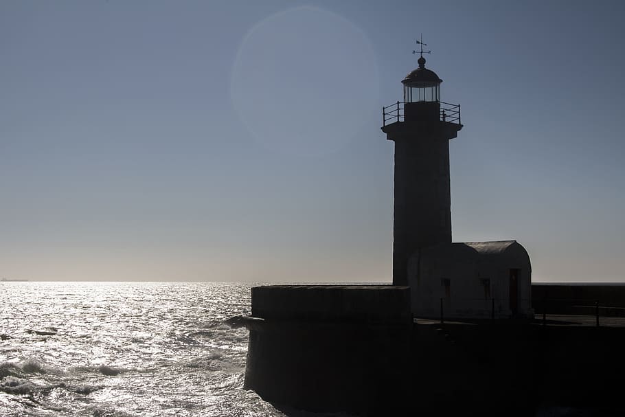 lighthouse, portugal, porto, summer, travel, sea, tourism, douro, HD wallpaper