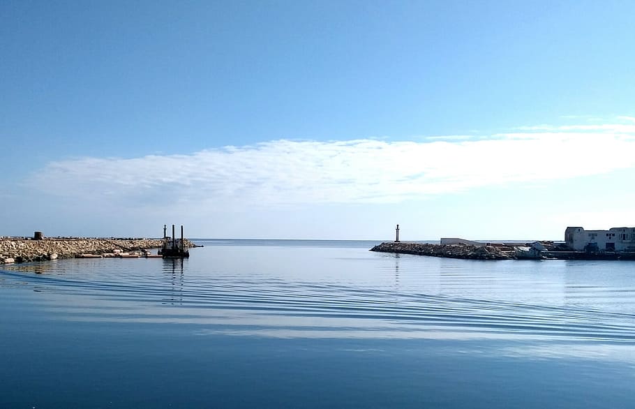 port, gabes, tunisia, water, sky, sea, nature, scenics - nature, HD wallpaper