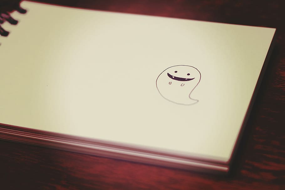 ghost sketch on notepad, technology, no People, book, indoors HD wallpaper