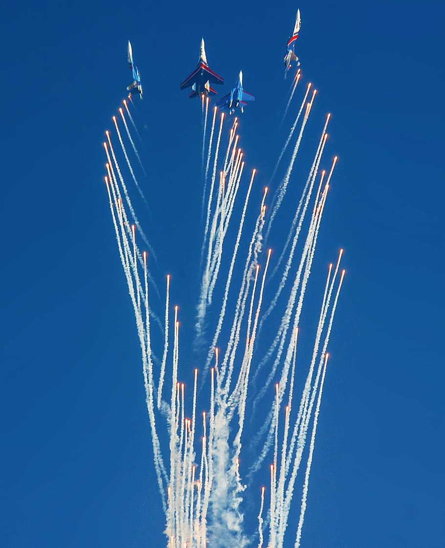 Sky, Airshow, Aircraft, Performance, teamwork, flying, airplane HD wallpaper