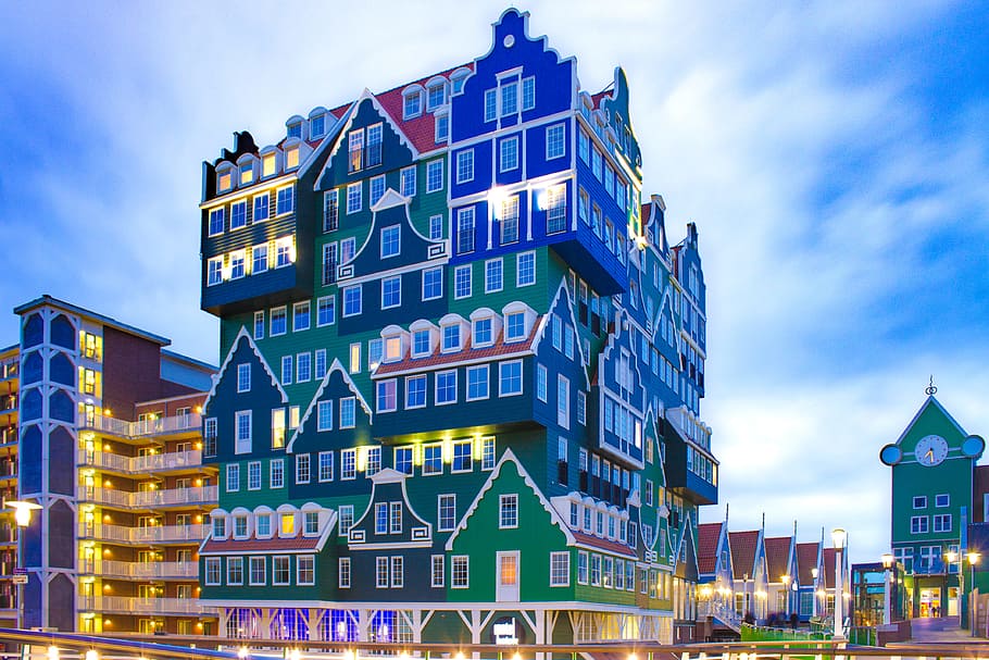 city, street, hotel, building, amsterdam, architectural design HD wallpaper