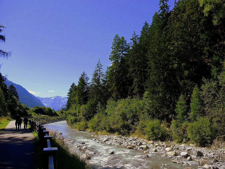 Water, Nature, Mountain Stream, green, sunlight, rocks, italy HD wallpaper