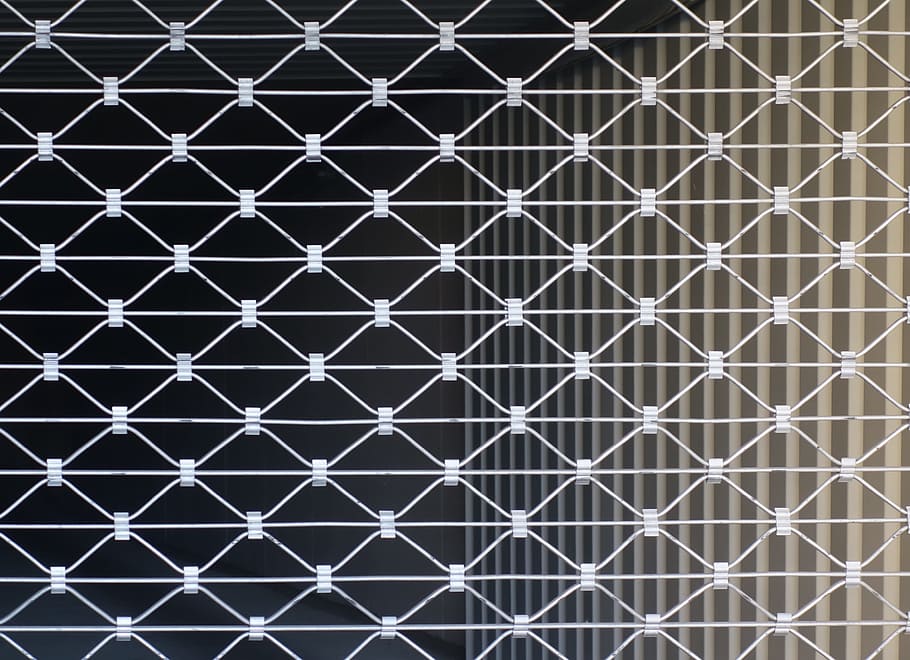 rolling grilles, garage, metal, pattern, abstract, geometry HD wallpaper