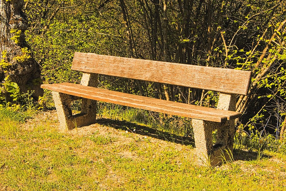 bench, seat, sit, rest, object, outside, public, nature, wood - Material HD wallpaper
