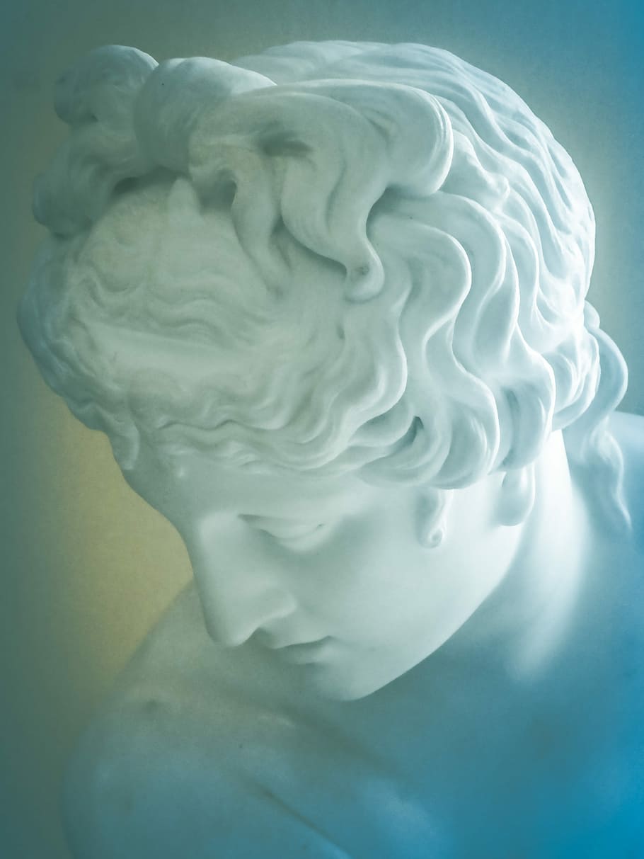 Statue, Head, Sculpture, Face, Ancient, stone, white, historical HD wallpaper