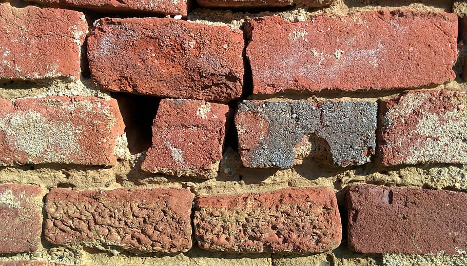 red brick wall, old, block, grunge, building, texture, aged HD wallpaper