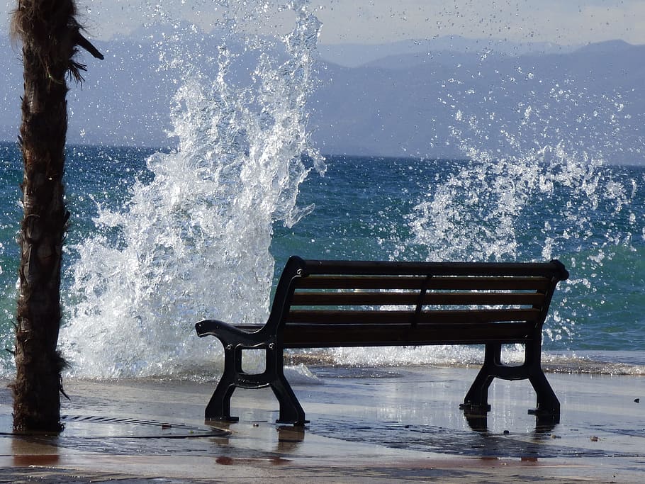 Surf, Garda, Bank, Wave, Water, Rest, italy, holiday, sea, nature HD wallpaper