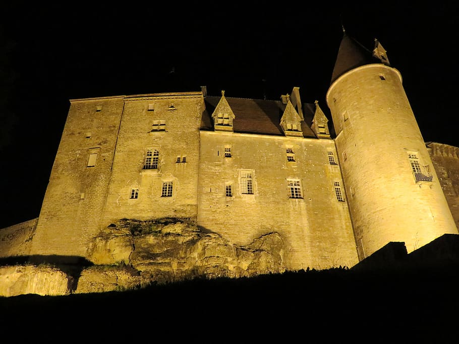 chateauneuf-en-auxois, castle, bourgogne, burgundy, middle ages, HD wallpaper