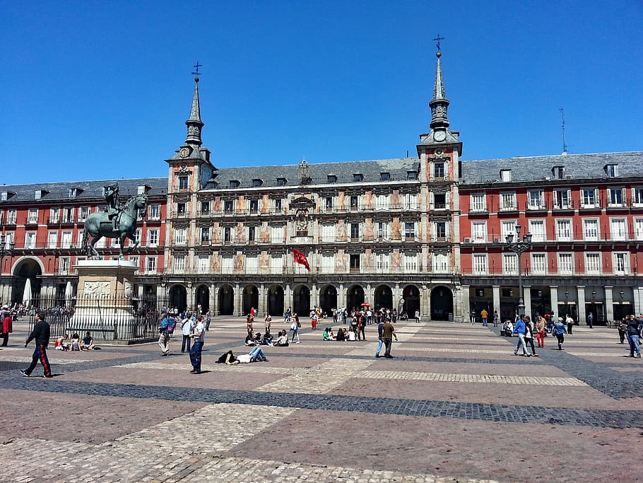 Madrid, Spain, plaza major, places of interest, human, space