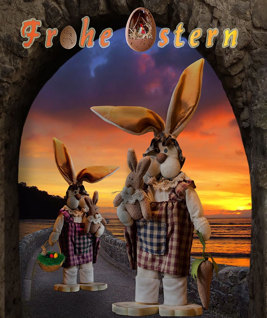 Greeting Card, Happy Easter, easter bunny, easter greeting HD wallpaper