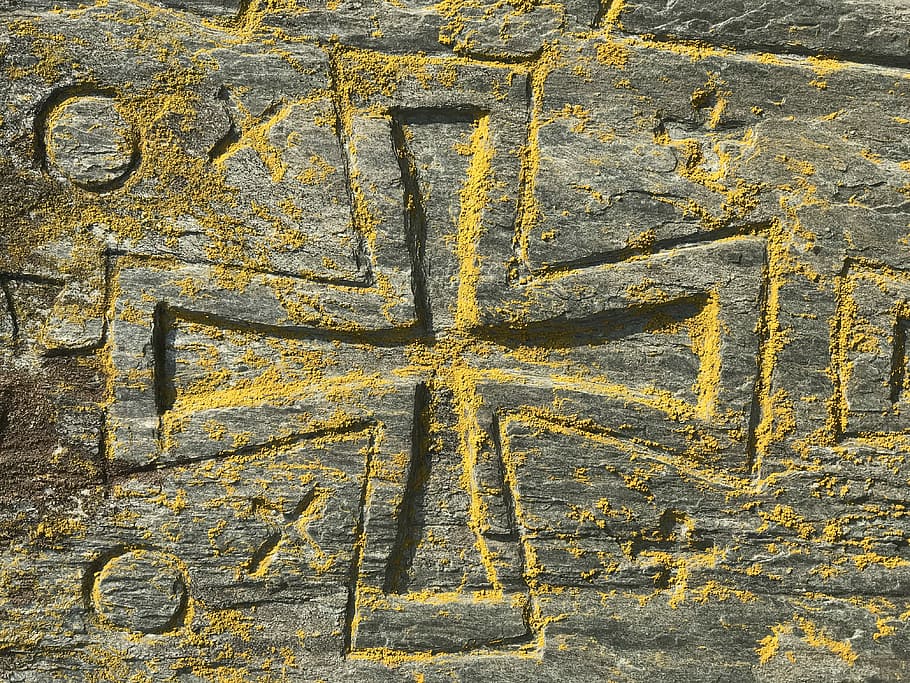 Cross, closeup photo of gray concrete wall, object, yellow, wooden HD wallpaper