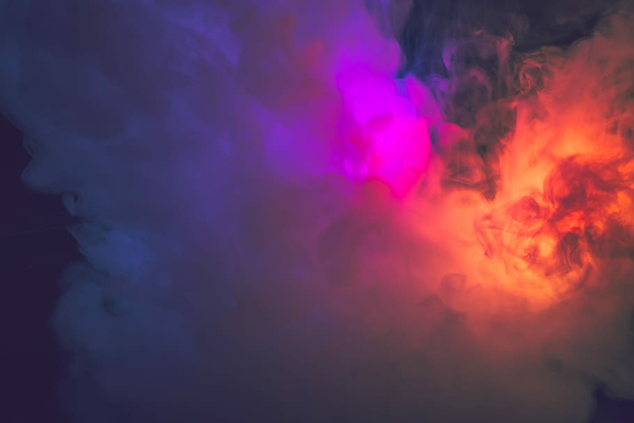 low-angle photography of red and purple sky, night, dark, orange HD wallpaper