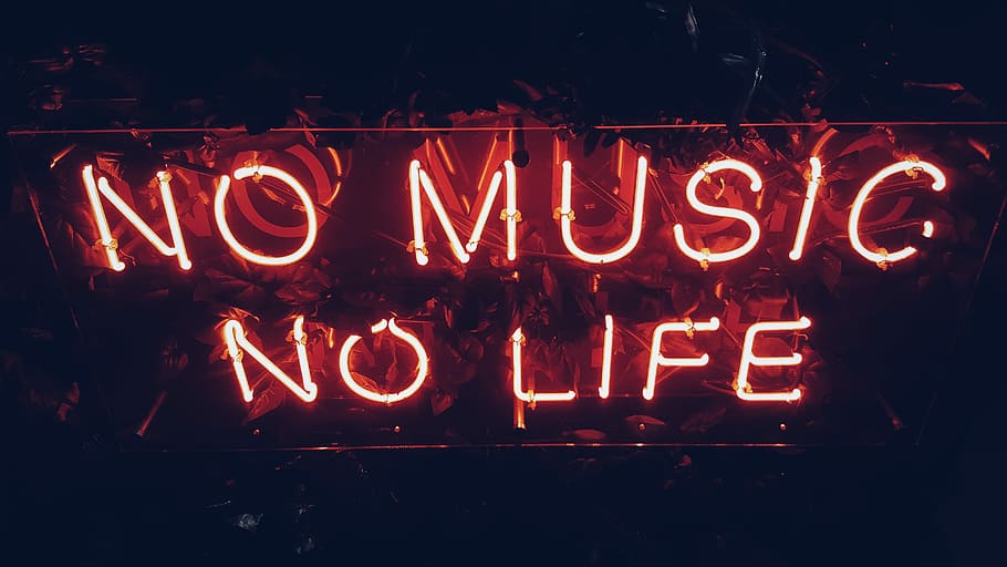 Hd Wallpaper Red No Music No Life Signage Red No Music No Life Neon Signage Wallpaper Flare