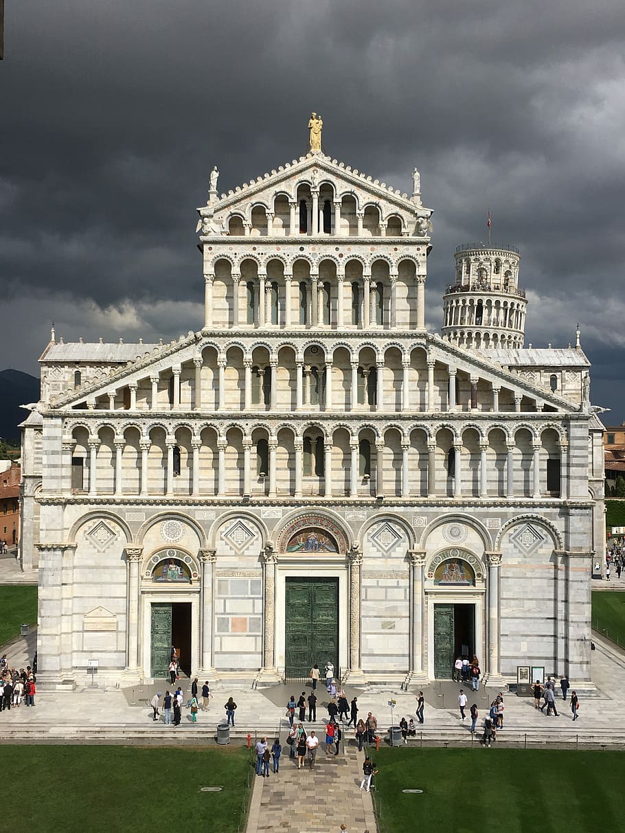 Pizza, Cathedral, Italy, Cloud, large group of people, architecture HD wallpaper