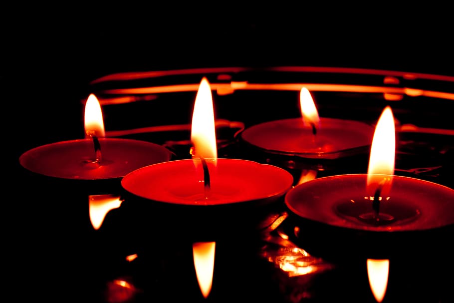 candles, light, flame, candlelight, burn, tea lights, dark HD wallpaper